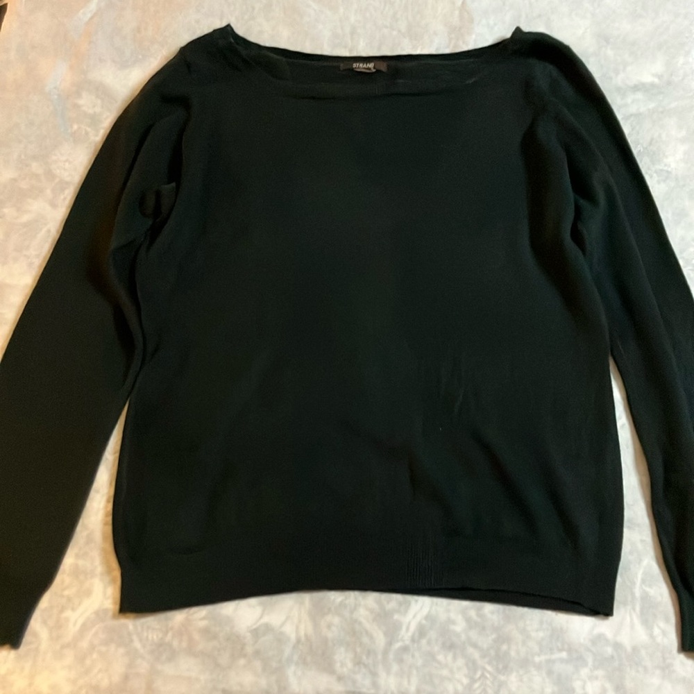 Strand, black, long sleeve, boat neck sweater